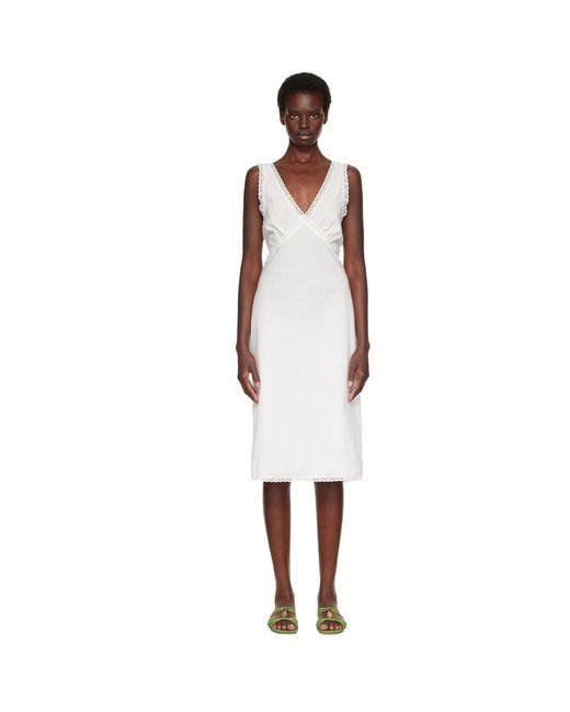 Cou Cou White 'The Iris Slip' Midi Dress