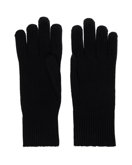 Moncler Black Wool Gloves for men