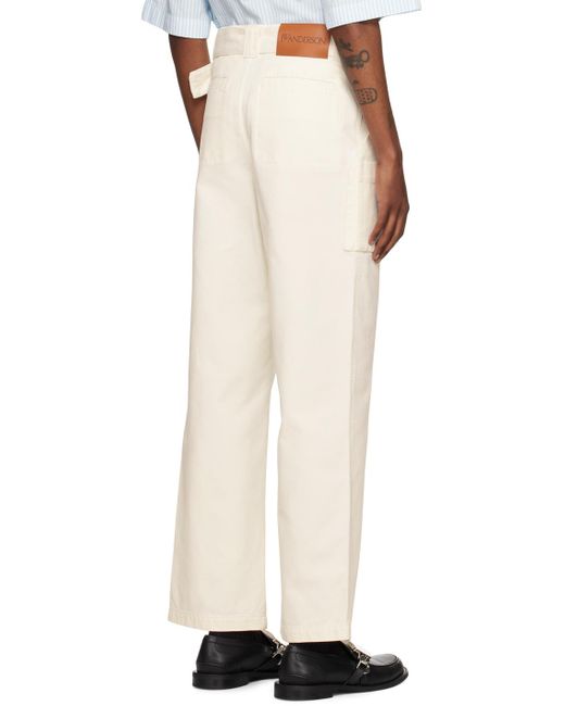 Pantalon cargo droit blanc cassé en denim J.W. Anderson pour homme en coloris White