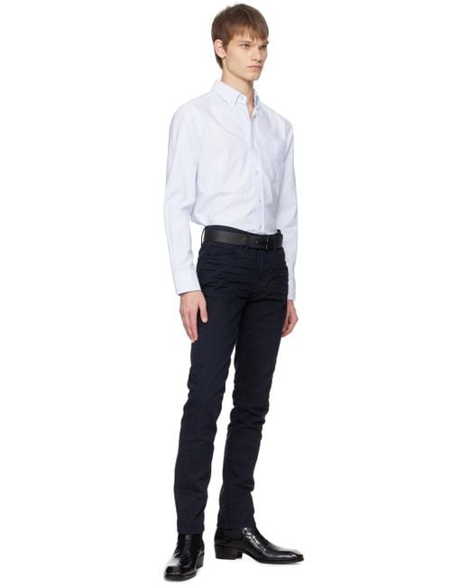 Ceinture noire en cuir grainé à ferrure à logo Tom Ford pour homme en coloris Noir Lyst