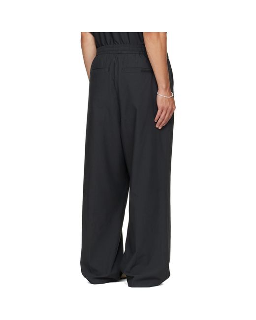 Fear Of God Black Pleat Front Drawstring Trousers for men