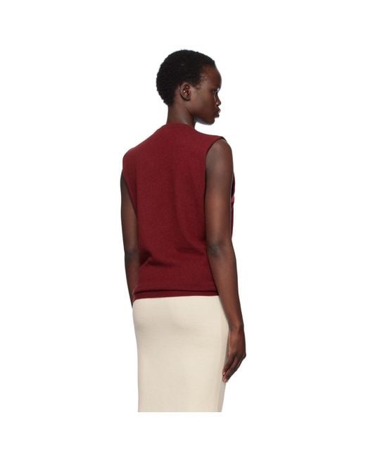 Jil Sander Red Cashmere Vest