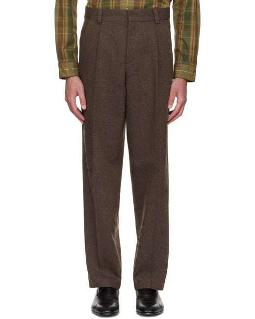 HUGO Black Modern-fit Wool Trousers for men