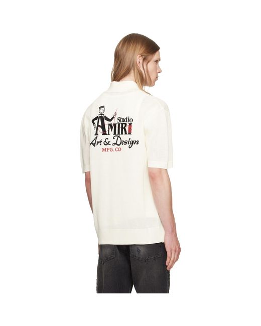 Amiri White Off- Studio' Mesh Knit Shirt for men