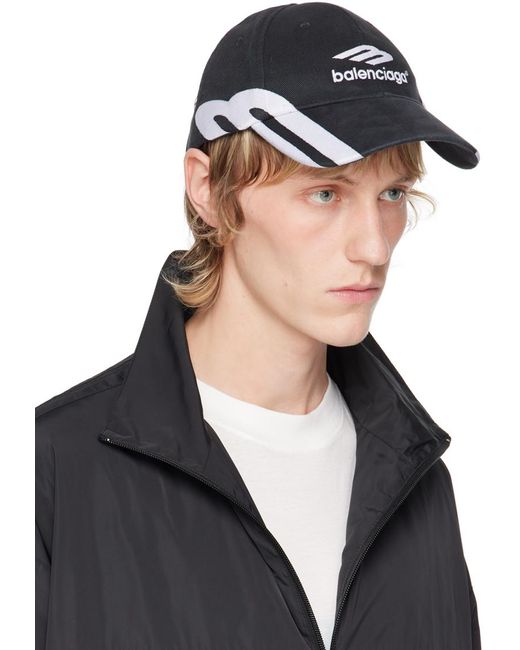 Balenciaga Black 3B Sports Icon Cap for men
