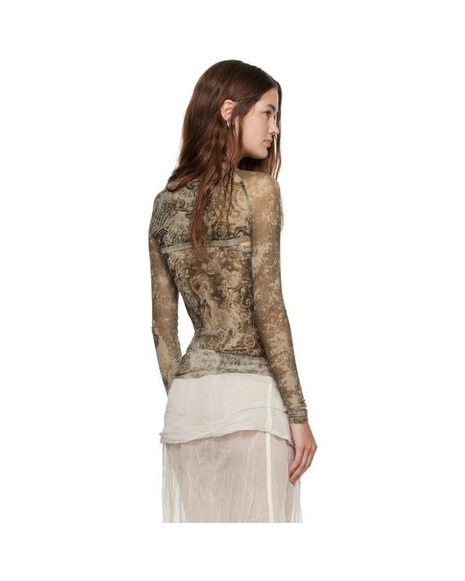 Jean Paul Gaultier Brown 'The Médaillon' Sleeves Top