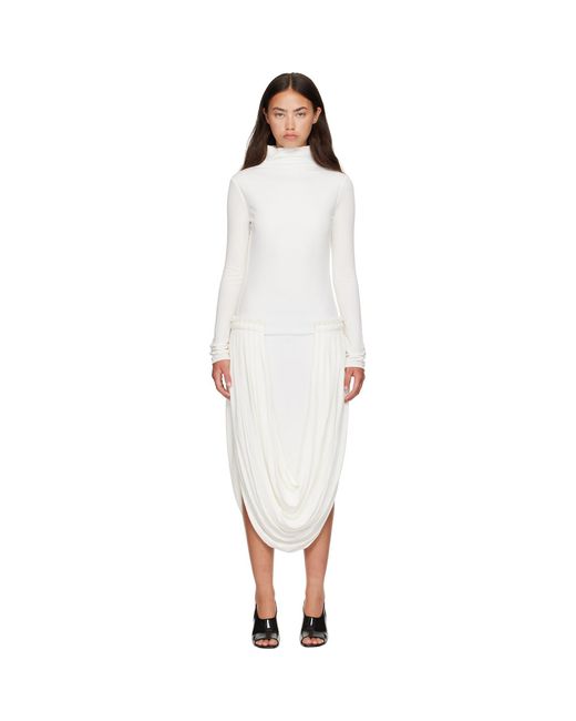 Stella McCartney White Draping Midi Dress
