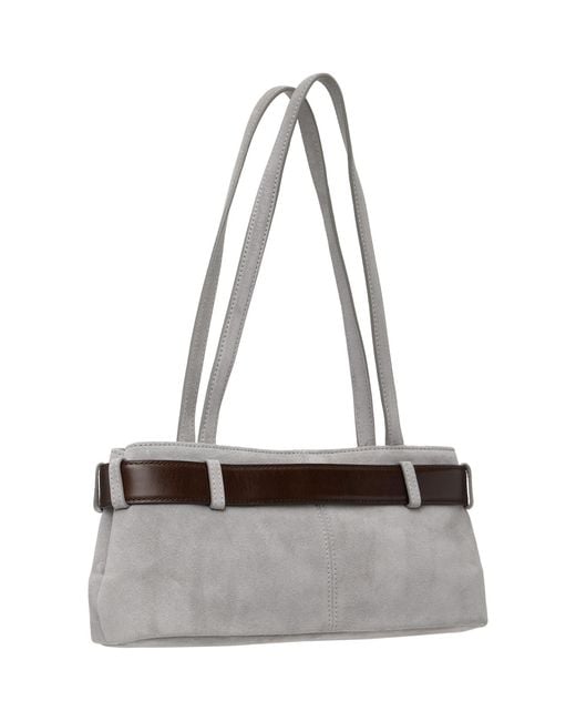 OSOI Gray Shoulder Brocle Mini Bag