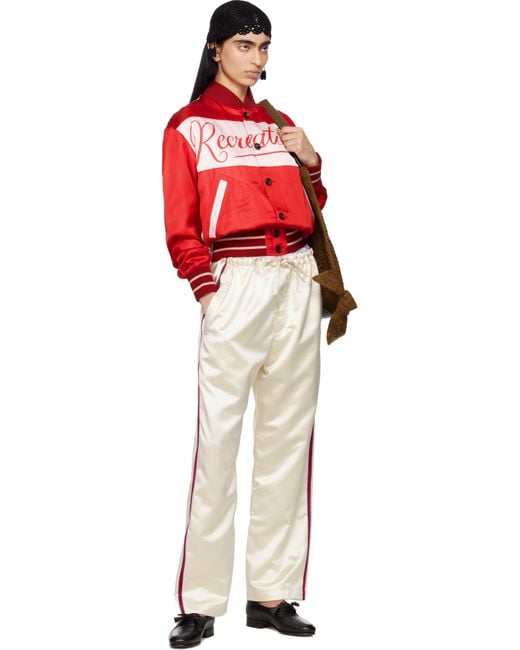 Bode White Off- Redtail Pajama Trousers