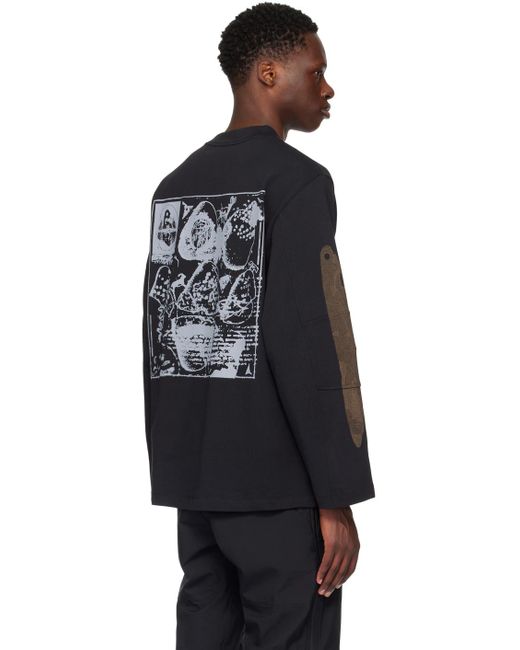 Roa Black Printed Long Sleeve T-shirt for men