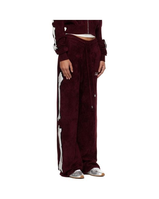 Amiri Red Burgundy Bones Track Pants