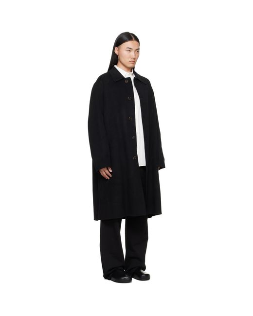 MM6 by Maison Margiela Black Double-Faced Wool Coat for men