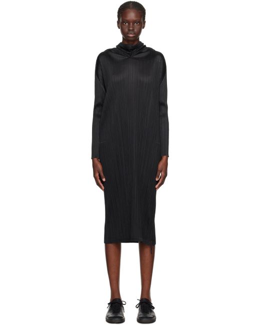 Pleats Please Issey Miyake Black Monthly Colors September Maxi Dress