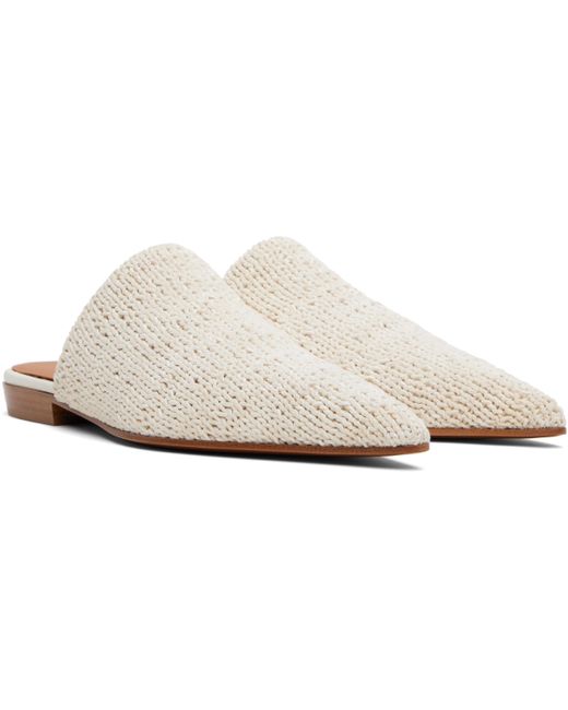 Alexander McQueen Black Off- Birdee Leather Knit Mules
