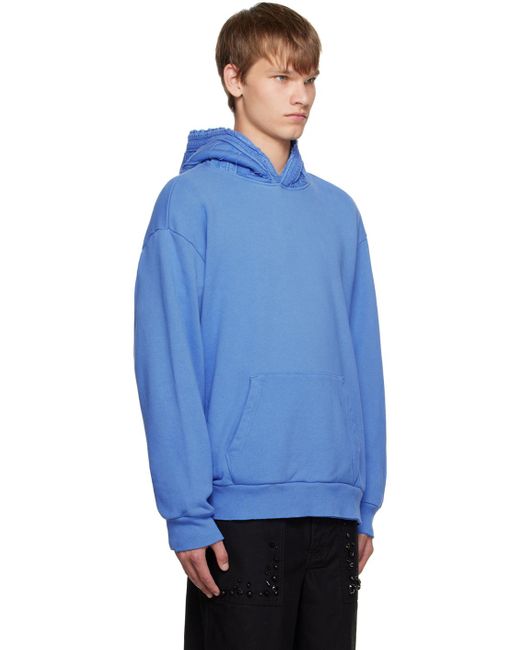 Undercover Blue Embroidered Hoodie for men