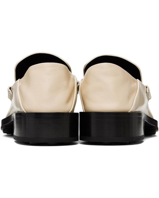 Jil Sander Black Off-white Pointed Toe Loafers