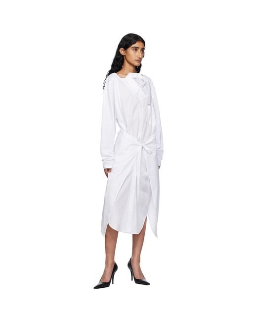Pushbutton Black Movable Collar Wrap Midi Dress
