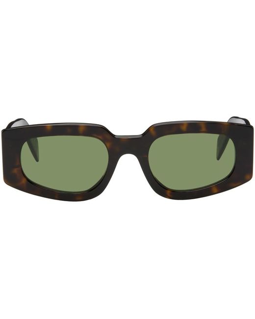 Retrosuperfuture Green Tortoiseshell Tetra Sunglasses for men