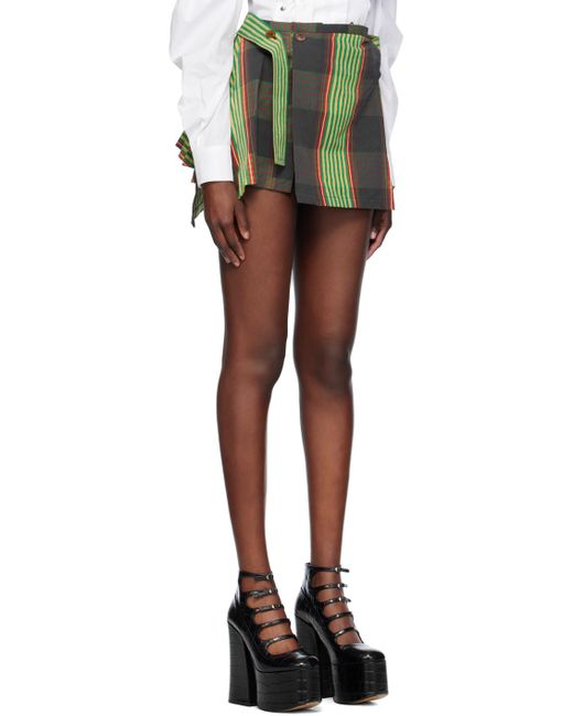 Vivienne Westwood Black Green Meghan Kilt Miniskirt