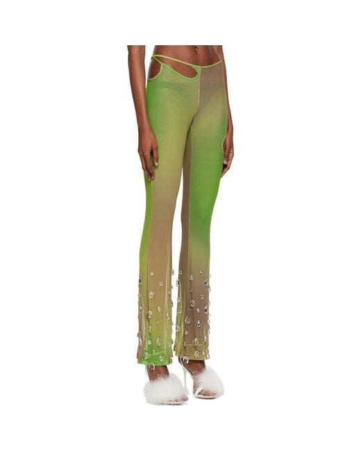 Gcds Green Khaki Sita Drops leggings