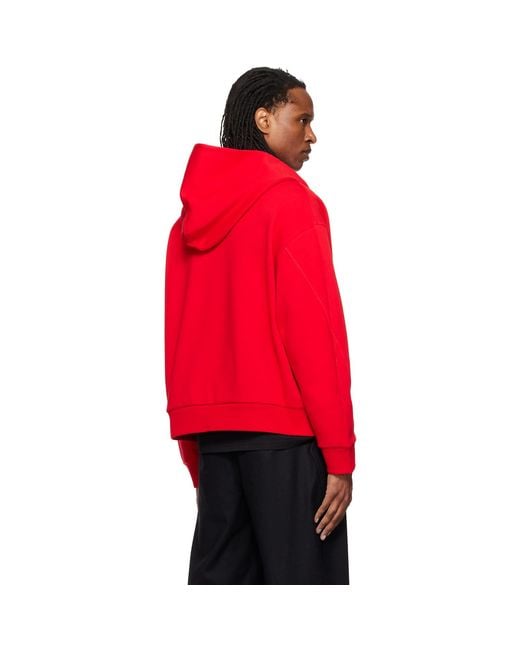 Givenchy Red Couture Seam Zipped Hoodie for men