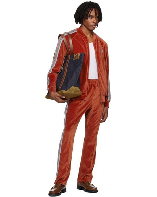 Needles Red Narrow Track Pants for men