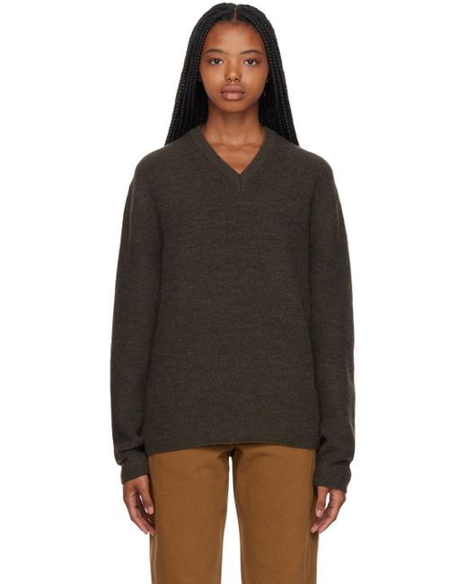 Lemaire Black Brown V-neck Sweater