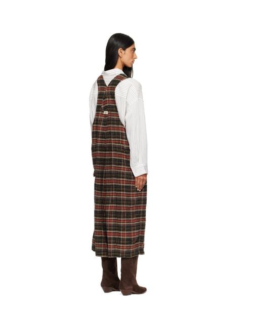 R13 Brown Burgundy Jumbo Overalls