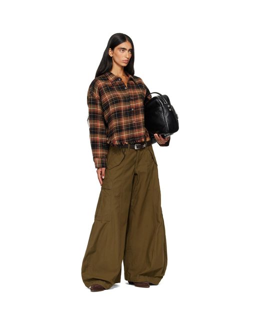 R13 Green Khaki Siouxsie Field Cargo Jeans
