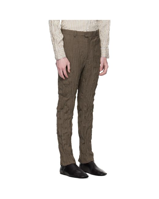 Bottega Veneta Multicolor Crushed Wool Slim Trousers for men