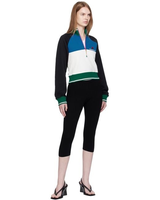 Casablanca Blue Quarter Zip Colorblock Sweatshirt