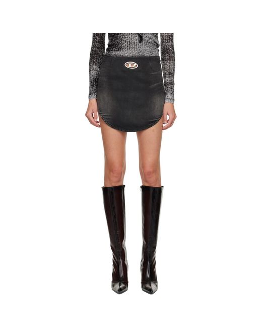 DIESEL Black De-Vany-S Denim Miniskirt