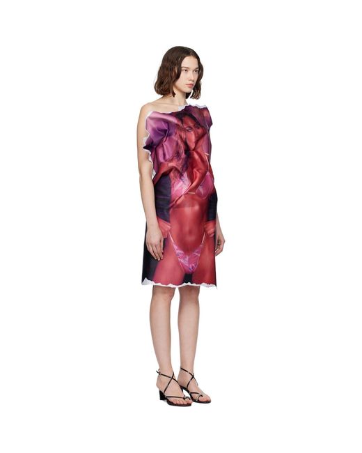 Abra Red Poster Midi Dress