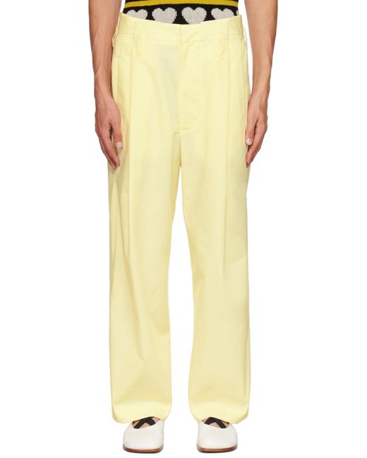 MERYLL ROGGE Yellow Pleated Trousers for men