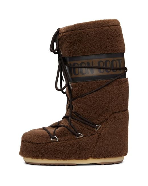 Moon Boot Brown Icon Fleece Boots