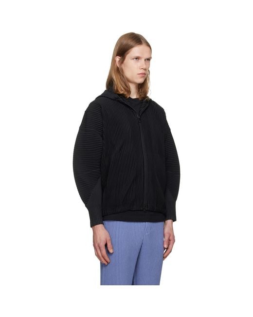 Homme Plissé Issey Miyake Black July Monthly Colors Blouson Hoodie for men