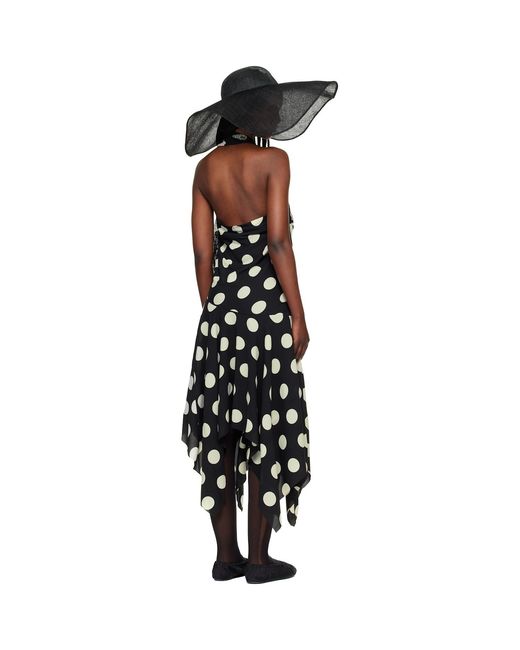Junya Watanabe Black Printed Lace Halter Midi Dress
