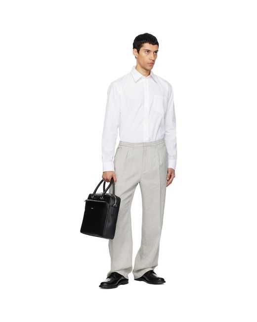 Lacoste Black Slim Computer Bag for men