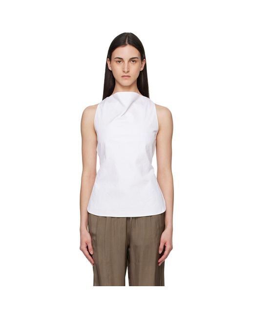 Rohe White Open Back Crushed Cotton Top