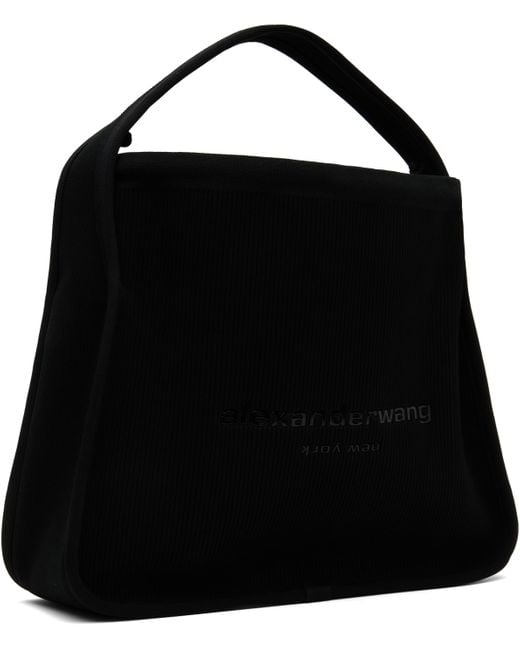 Alexander Wang Black Ryan Large Ribbed Knit Bag