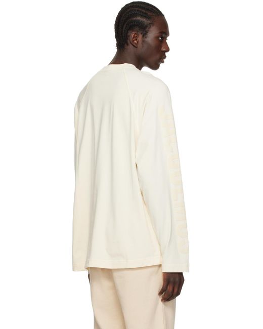 Jacquemus Natural Beige Les Classiques 'le T-shirt Typo Manches Longues' Long Sleeve T-shirt for men