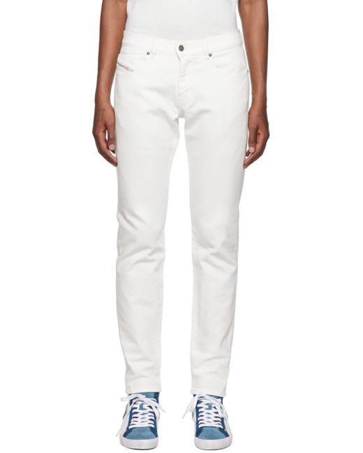DIESEL Denim White D-strukt Jeans for Men | Lyst