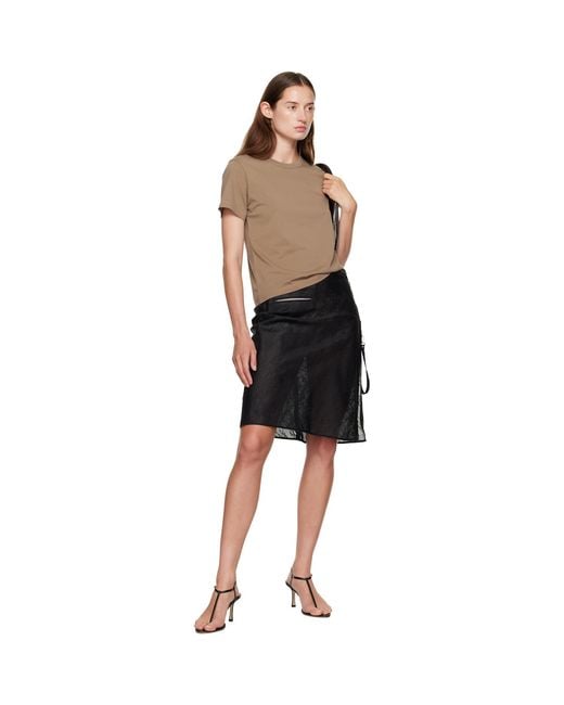 Courreges Black Tan Embroidered T-Shirt