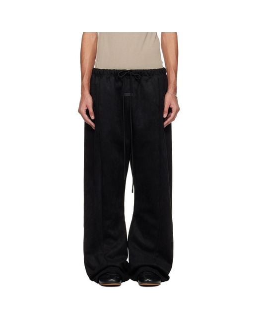 Fear Of God Black Holiday Flare Faux-Suede Sweatpants for men