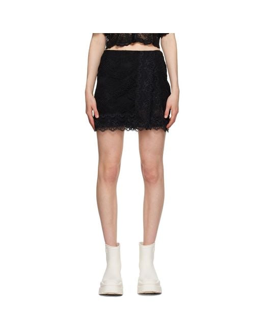 MSGM Black Scalloped Miniskirt