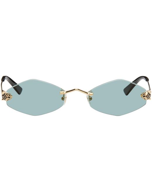 Cartier Black Gold Oval Sunglasses