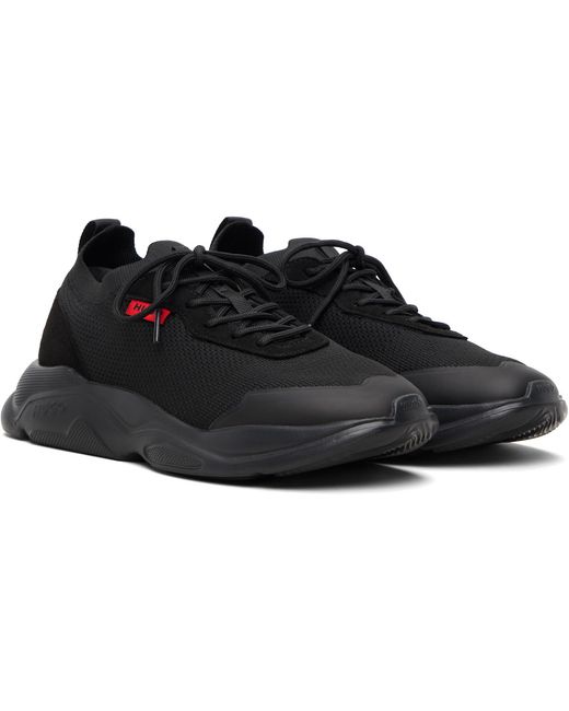 HUGO Black Logo Flag Sneakers for men