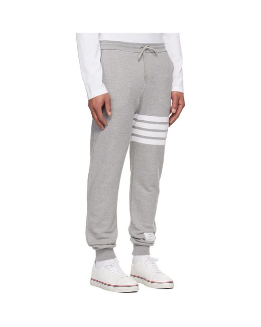 Thom Browne White Classic Loopback 4-Bar Sweatpants for men