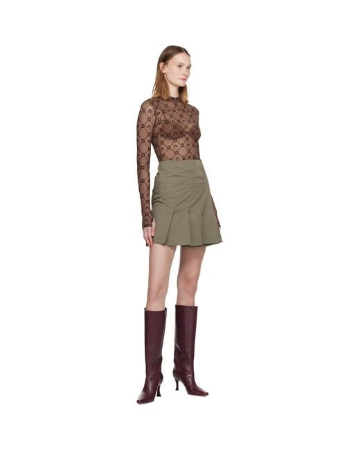 MARINE SERRE Brown Ssense Exclusive Moonogram Flock Ls Highneck Top