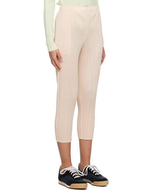 Pleats Please Issey Miyake Natural Beige Monthly Colors February Trousers